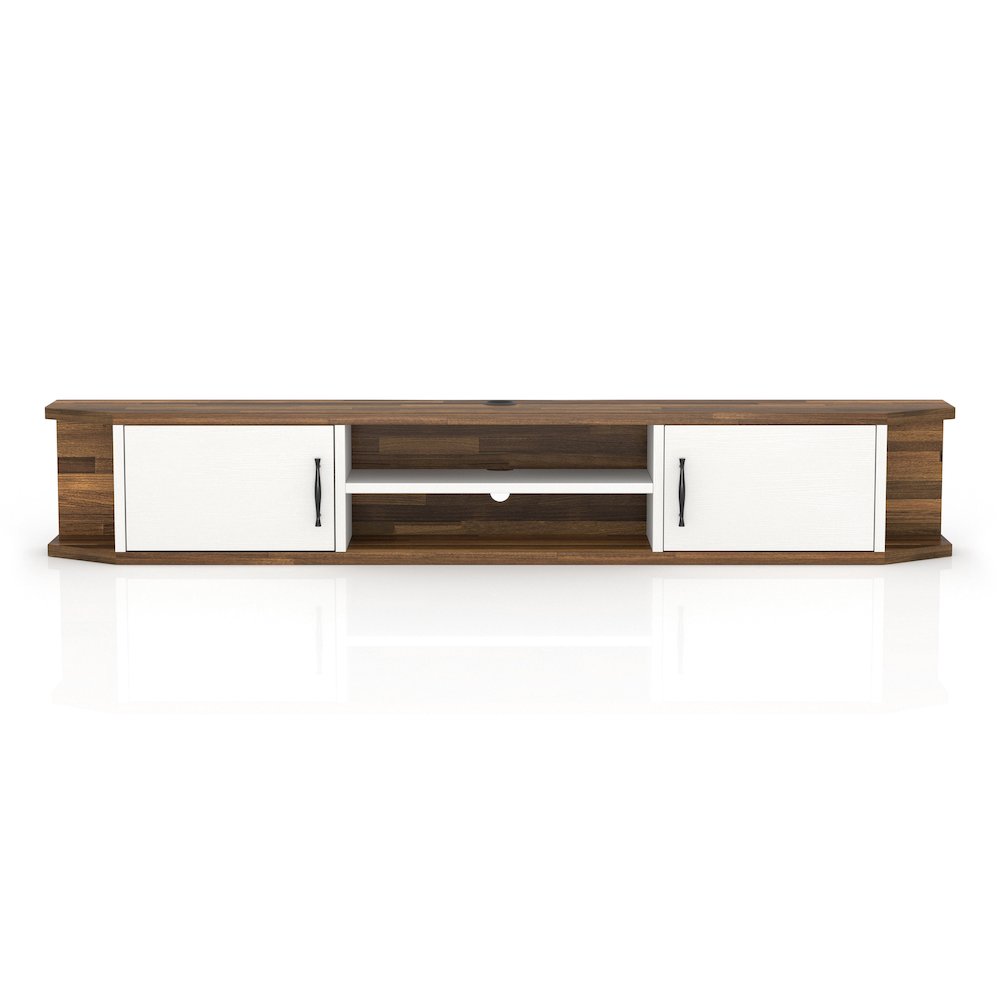 Thurles 2-Door Wood White Floating TV Console