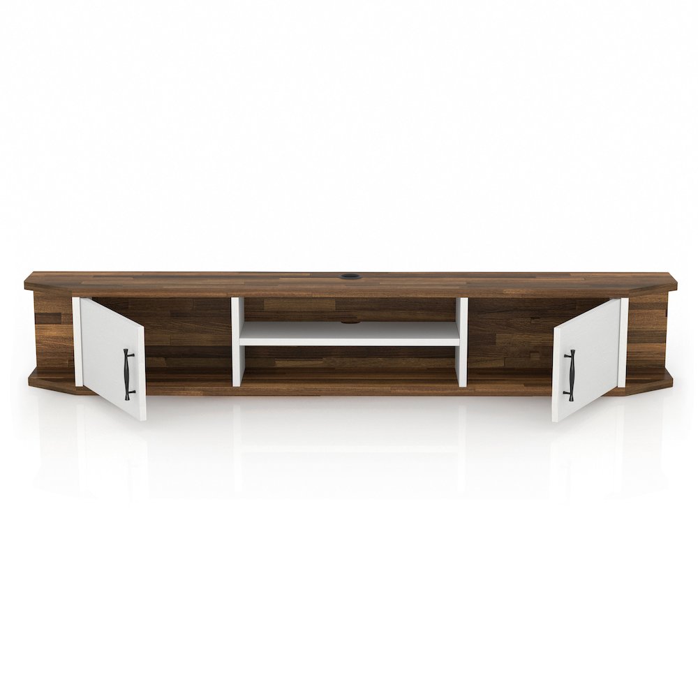 Thurles 2-Door Wood White Floating TV Console