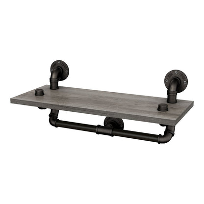 Gren Industrial Metal Floating Shelf in Gray and Black