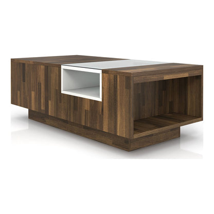 Arcus 3-Shelf Wood Indoor Coffee Table in Light Hickory