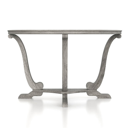 Dongola 47.95 in. Vintage Gray Oak Half Moon Wood Console Table
