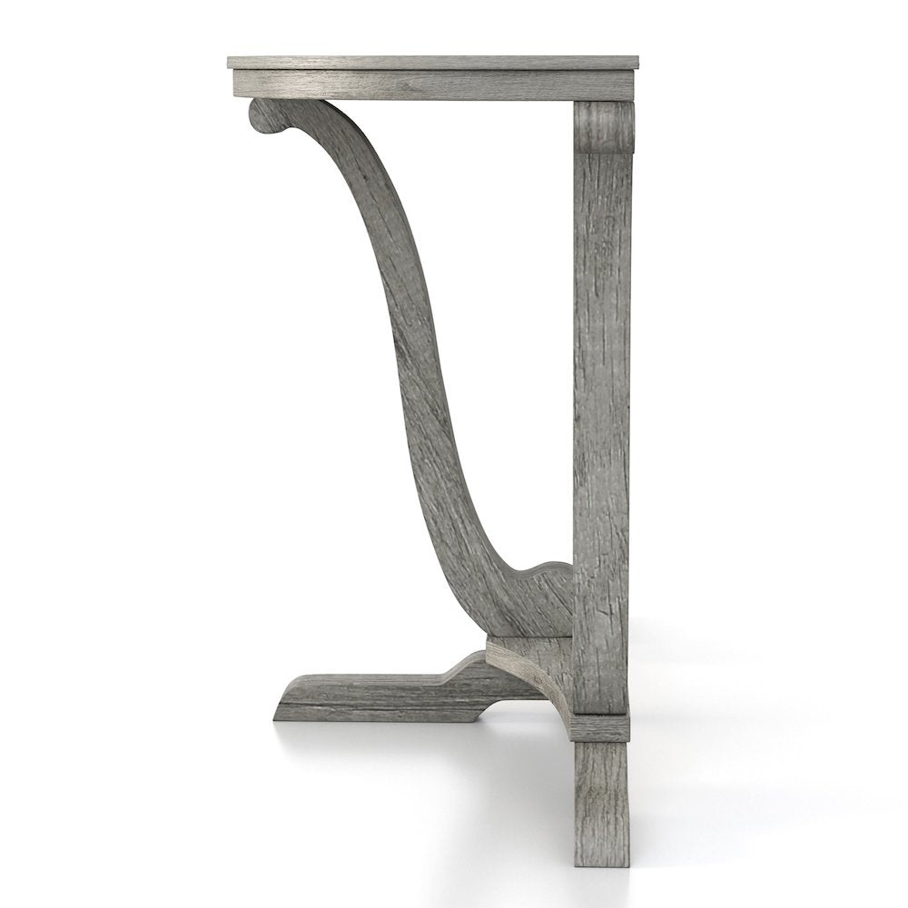 Dongola 47.95 in. Vintage Gray Oak Half Moon Wood Console Table