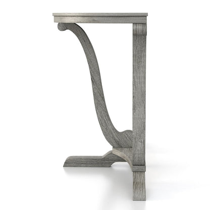 Dongola 47.95 in. Vintage Gray Oak Half Moon Wood Console Table