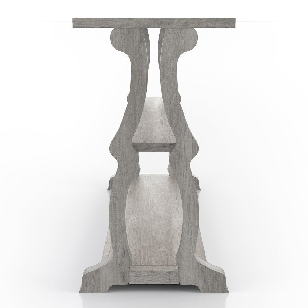 Birch Wood 2-Shelf Console Table in Vintage Gray Oak