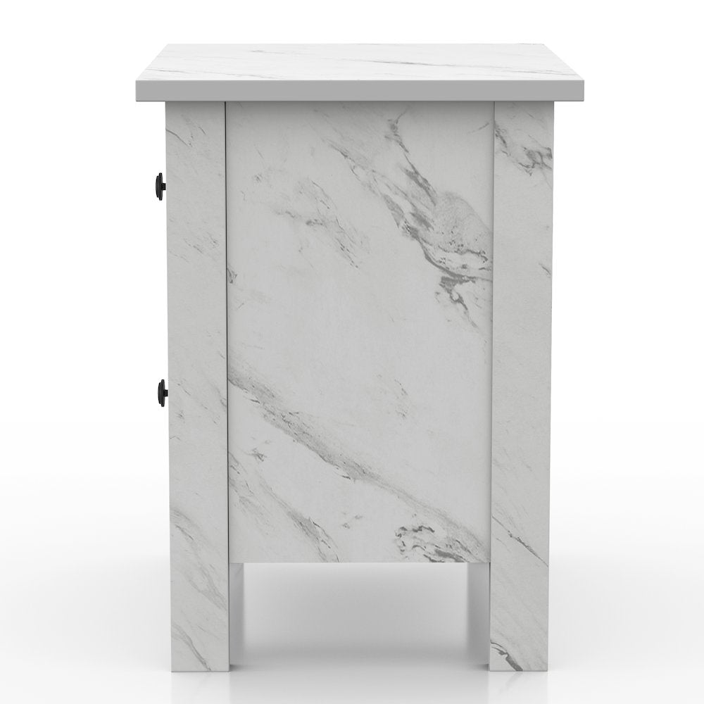 Knott Contemporary Wood 2-Drawer Nightstand in White