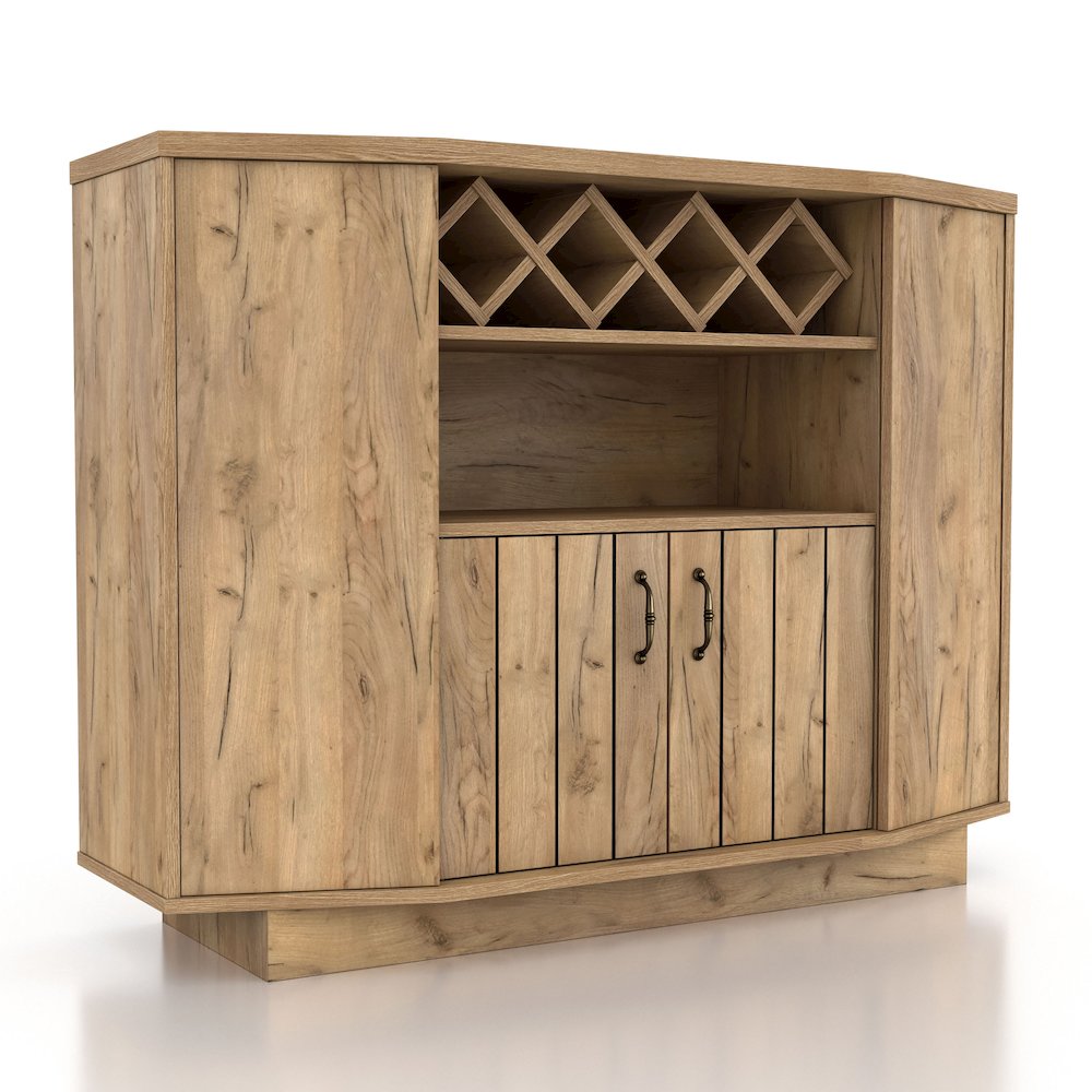 Glanz 47"W Wood Multi-Storage Buffet in Light Oak