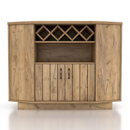 Glanz 47"W Wood Multi-Storage Buffet in Light Oak