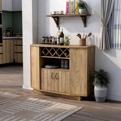 Glanz 47"W Wood Multi-Storage Buffet in Light Oak
