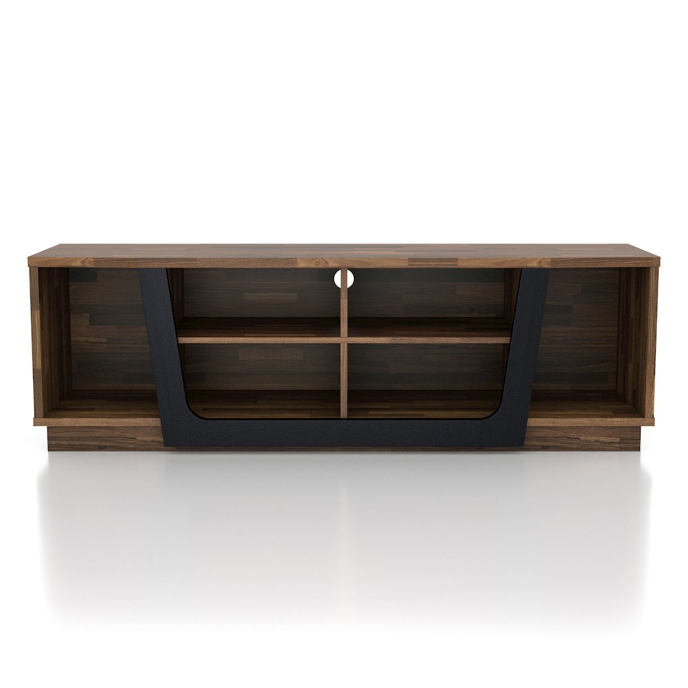 Hart Wood 6-Shelf TV Stand in Light Hickory Brown