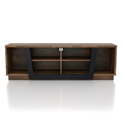 Hart Wood 6-Shelf TV Stand in Light Hickory Brown