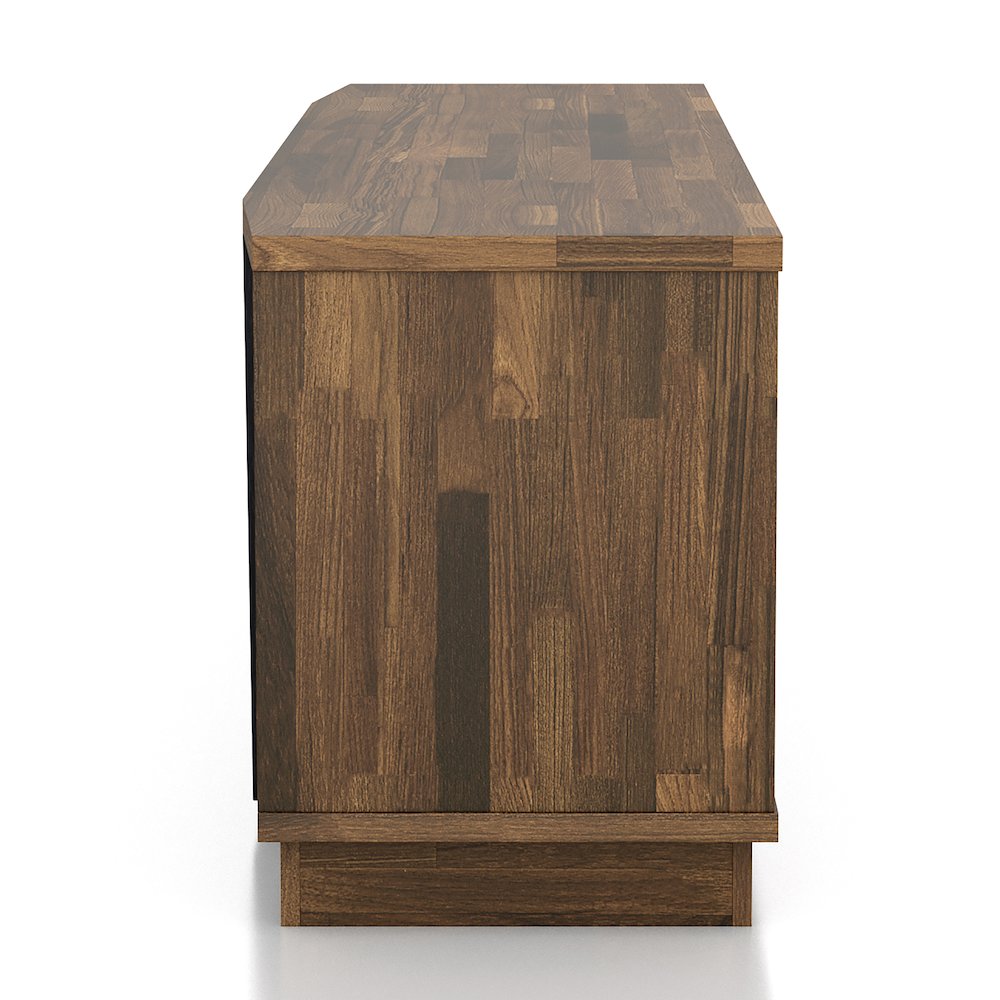 Hart Wood 6-Shelf TV Stand in Light Hickory Brown