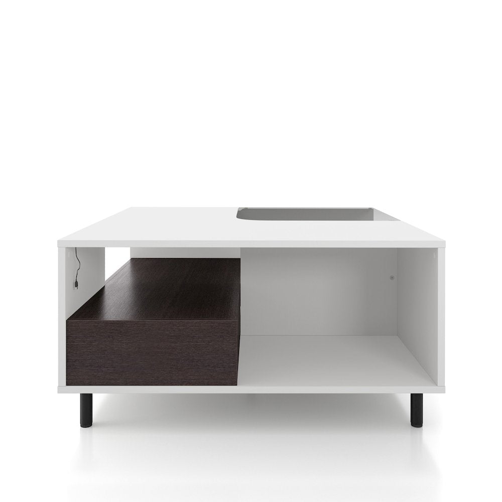 Bera Square LED Storage Coffee Table in White