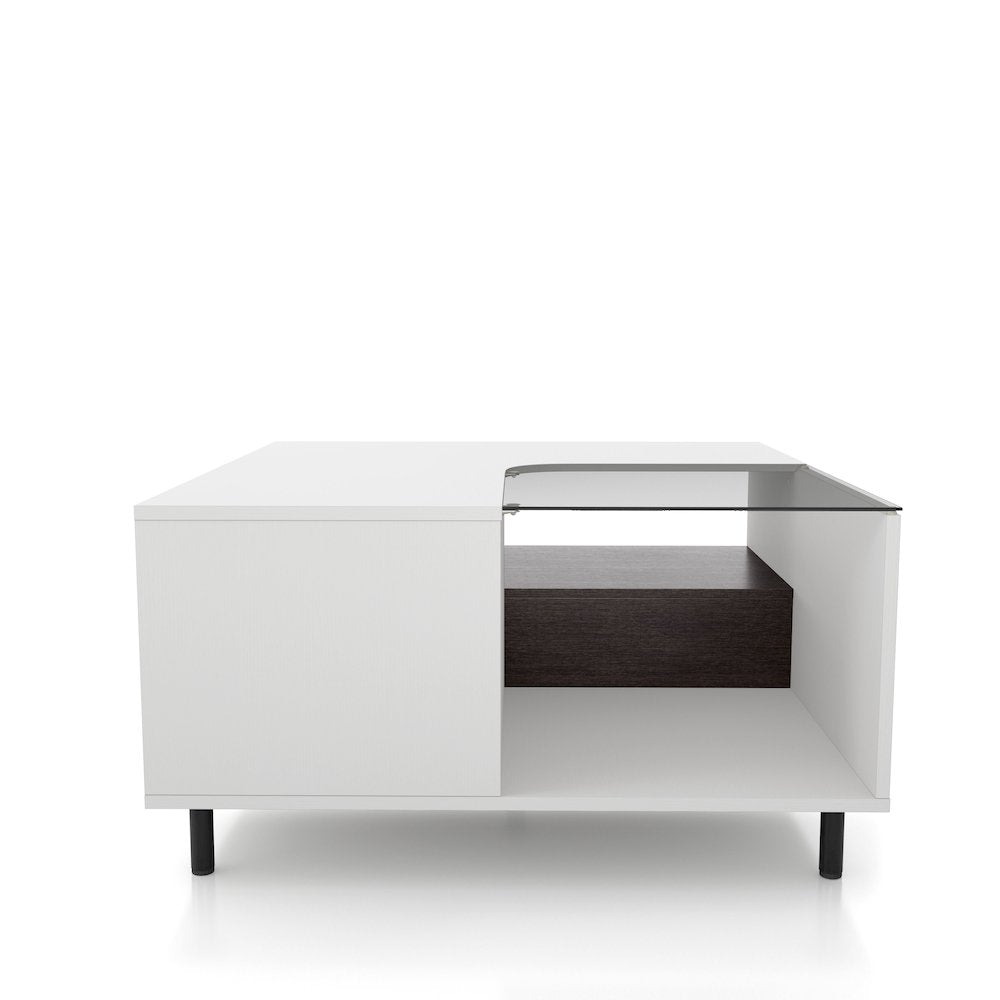 Bera Square LED Storage Coffee Table in White