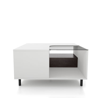 Bera Square LED Storage Coffee Table in White