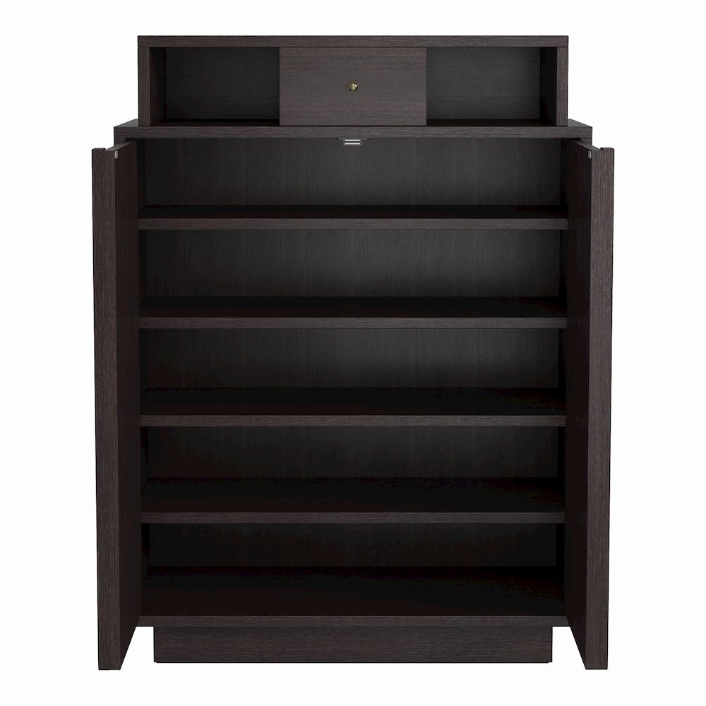Stassie Storage Shoe Cabinet in Espresso