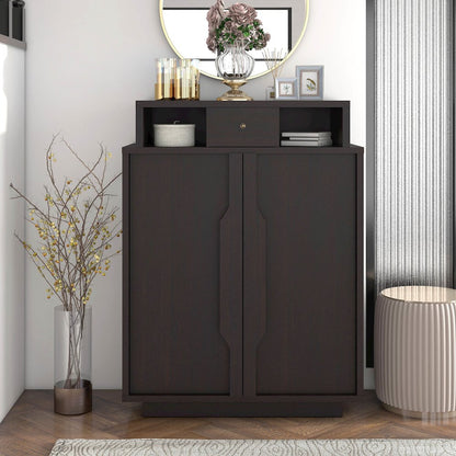 Stassie Storage Shoe Cabinet in Espresso