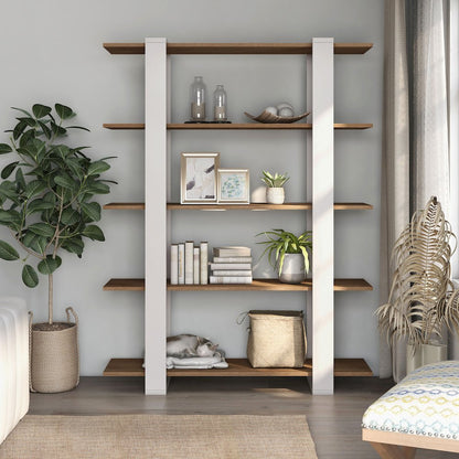 Bess Modern Wood 5-Shelf Bookcase in White