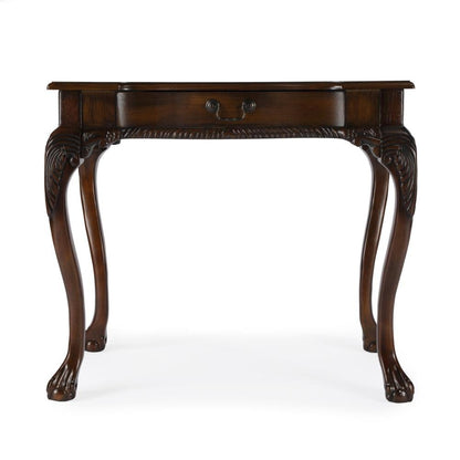Vintage Vanity Desk, Solid Wood Writing Desk with Cherry Veneer Finish