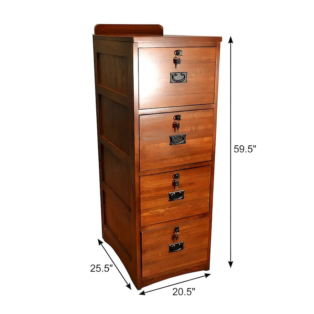 Solid Oak Filing Cabinet with Drawers for Home Office, Michael's Cherry