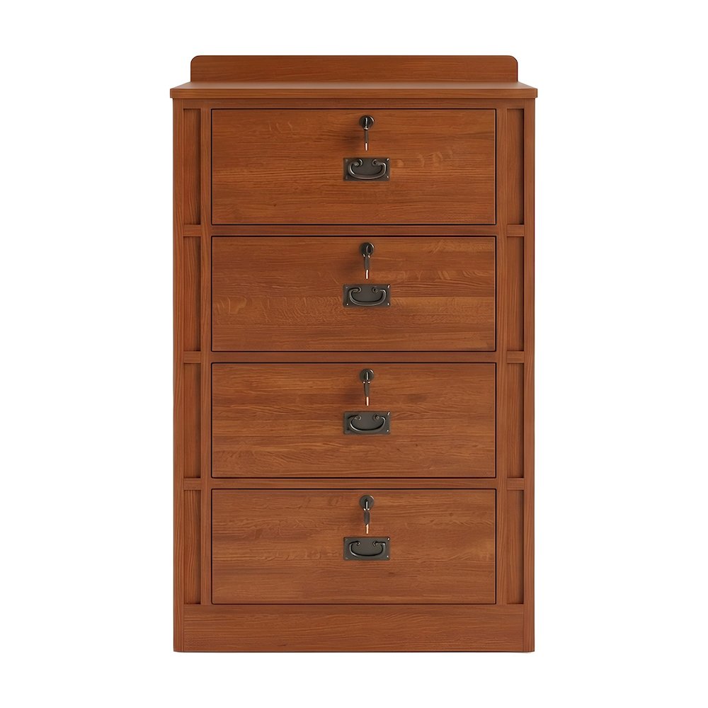 Solid Oak Filing Cabinet with Drawers for Home Office, Michael's Cherry