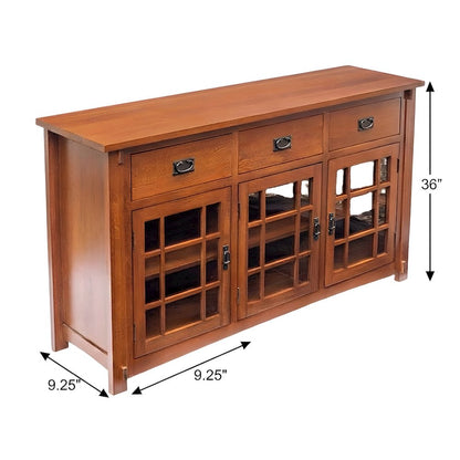 Solid Oak Craftsman Mission Buffet Sideboard Credenza, Michael's Cherry
