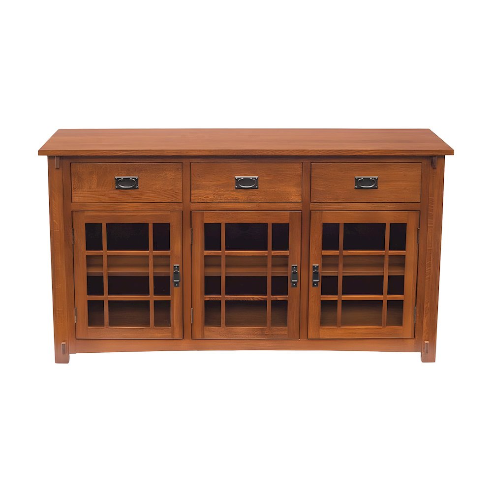 Solid Oak Craftsman Mission Buffet Sideboard Credenza, Michael's Cherry