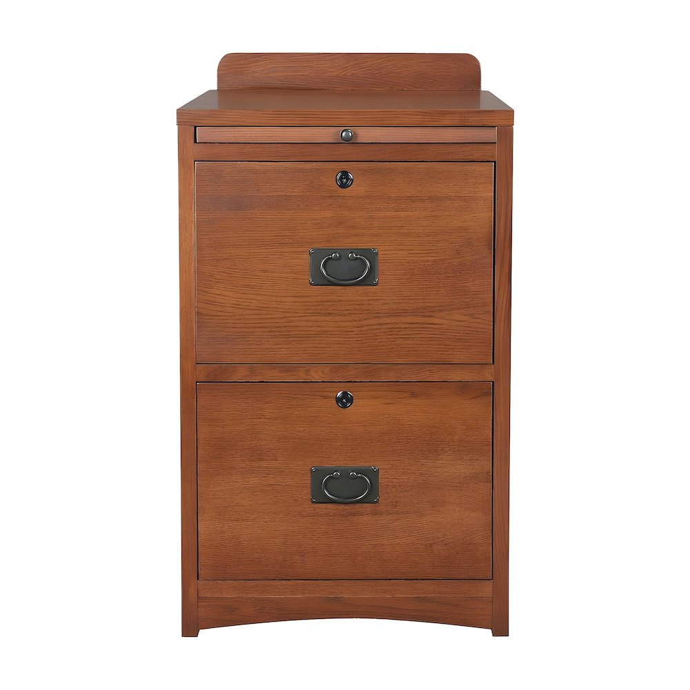 Solid Wood 2-Drawer File Cabinet with Writing Tray, Michael's Cherry