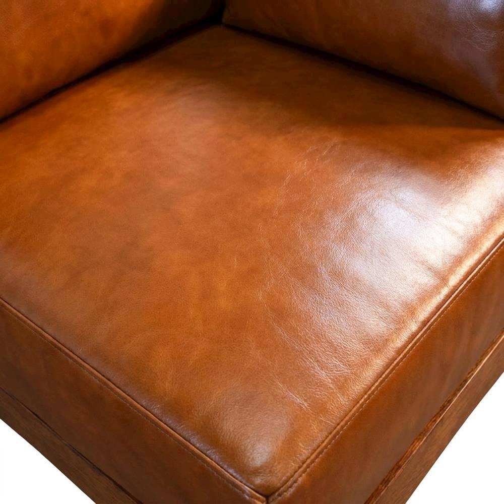 Quarter Sawn Oak and Leather Mission Style Sofa, Michael's Cherry
