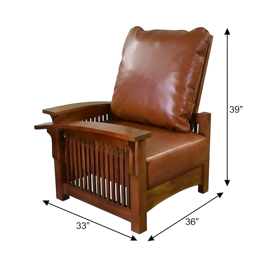 Solid Wood Leather Accent Club Chair, Mission Arms, Michael's Cherry