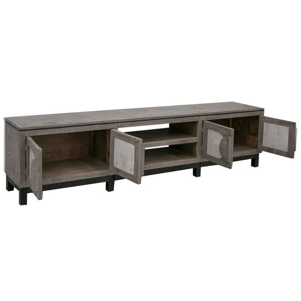 Malta 4 doors and Shelves TV Stand - 92.50" - Gray Finish