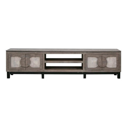 Malta 4 doors and Shelves TV Stand - 92.50" - Gray Finish