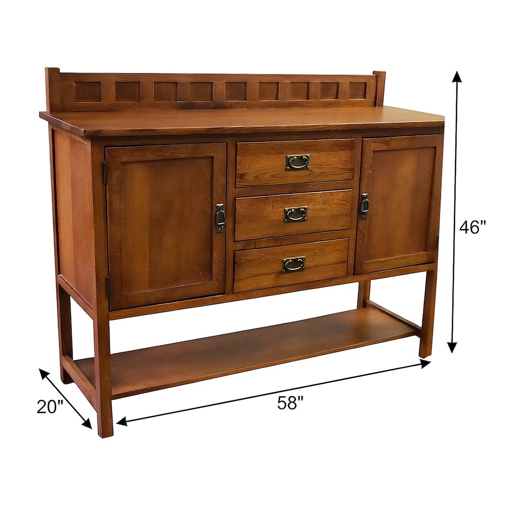 Solid Wood Sideboard Buffet Cabinet with Drawers, Michael's Cherry