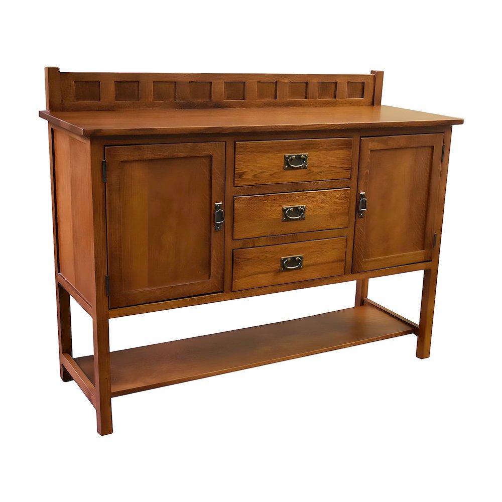 Solid Wood Sideboard Buffet Cabinet with Drawers, Michael's Cherry