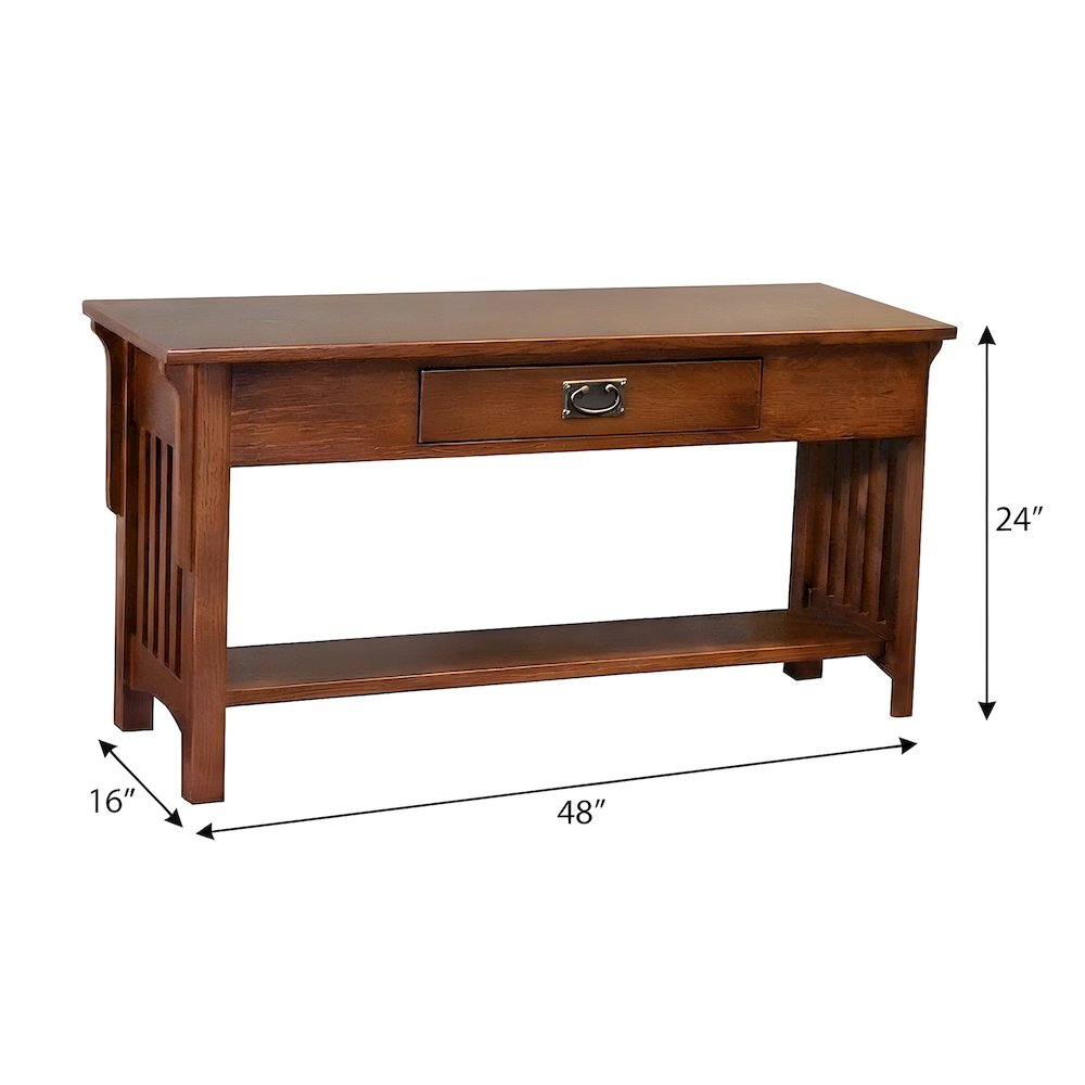 Solid Wood Mission Console Table with Drawer, Michael's Cherry