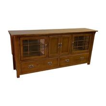 Solid Wood Mission Style TV Stand with Quarter Sawn Oak Console Cabinet, Walnut