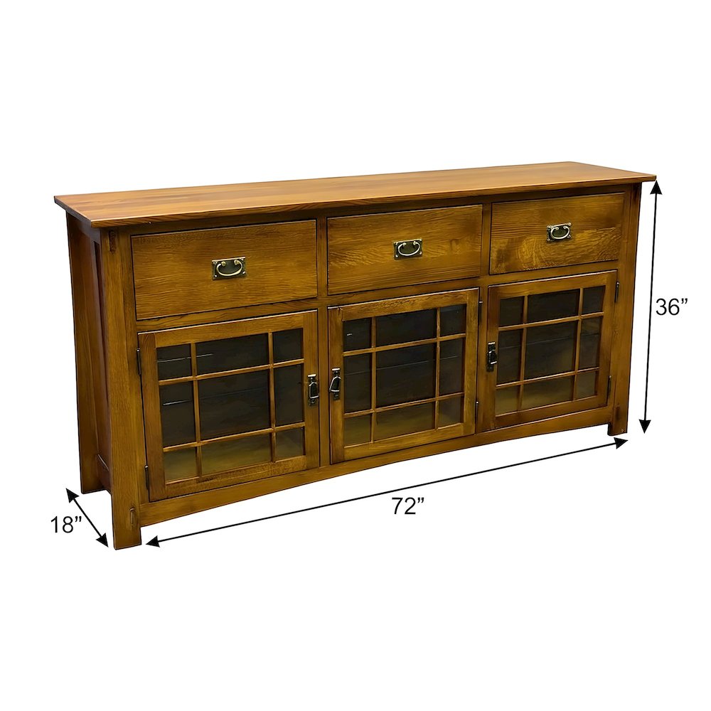 Solid Wood Craftsman Sideboard Buffet Cabinet, Michael's Cherry