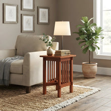 Solid Wood Mission Spindle Side Table and Plant Stand, Michael's Cherry