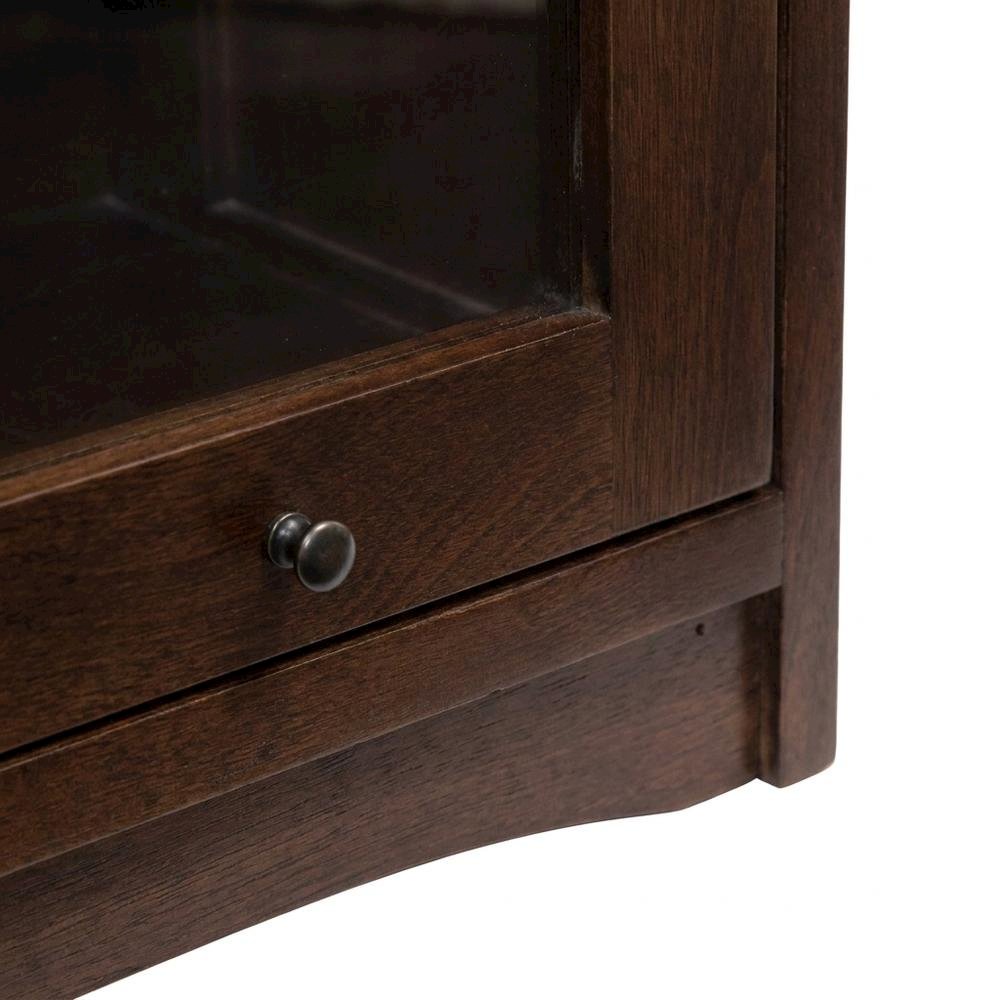 Solid Wood Barrister Bookcase with Glass-Lift Doors, Mission Style Oak, Walnut