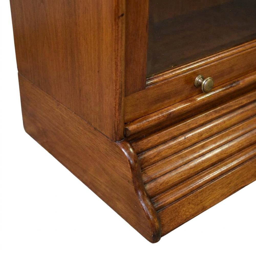 Solid Wood Barrister Bookcase with Glass Doors, Tall Bookshelf, Light Brown