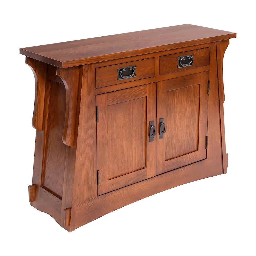 Solid Wood Mission Shoe Storage Cabinet with Doors, Michael's Cherry