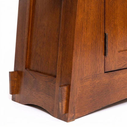 Solid Wood Mission Shoe Storage Cabinet with Doors, Michael's Cherry