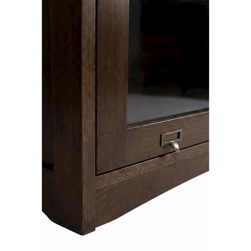Solid Oak Barrister Bookcase with Glass Doors, Mission-Style Bookshelf, Walnut