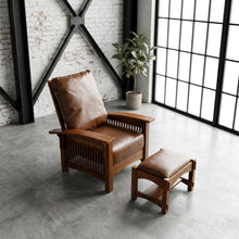 Solid Wood Mission Arm Chair and Ottoman Set, Michael's Cherry