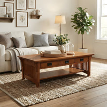 Solid Wood Mission Coffee Table with Drawers, Michael's Cherry