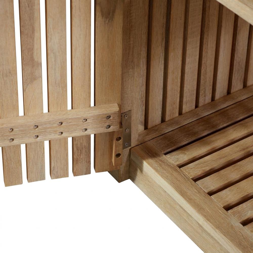 Solid Teak Wood Outdoor Storage Cabinet with Shelves for Patio Deck, Natural