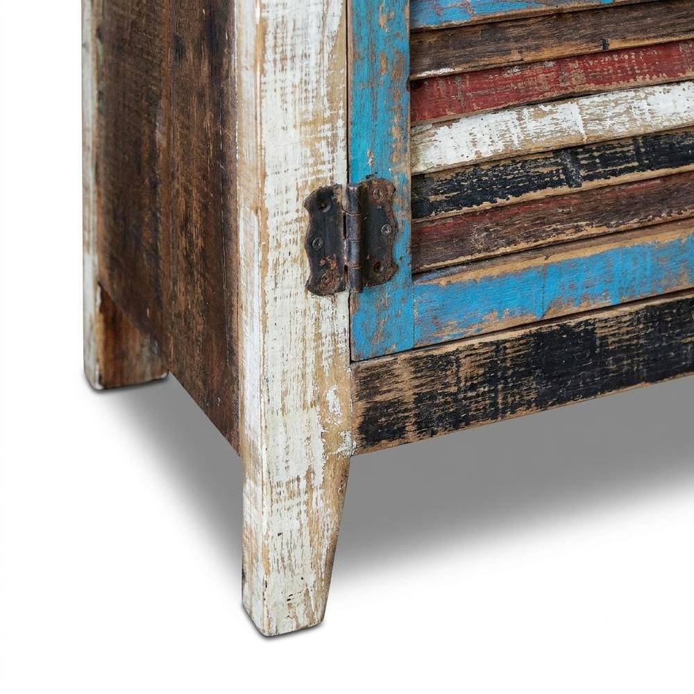 Solid Wood Sideboard Buffet Cabinet with Shutter Doors, multi-color