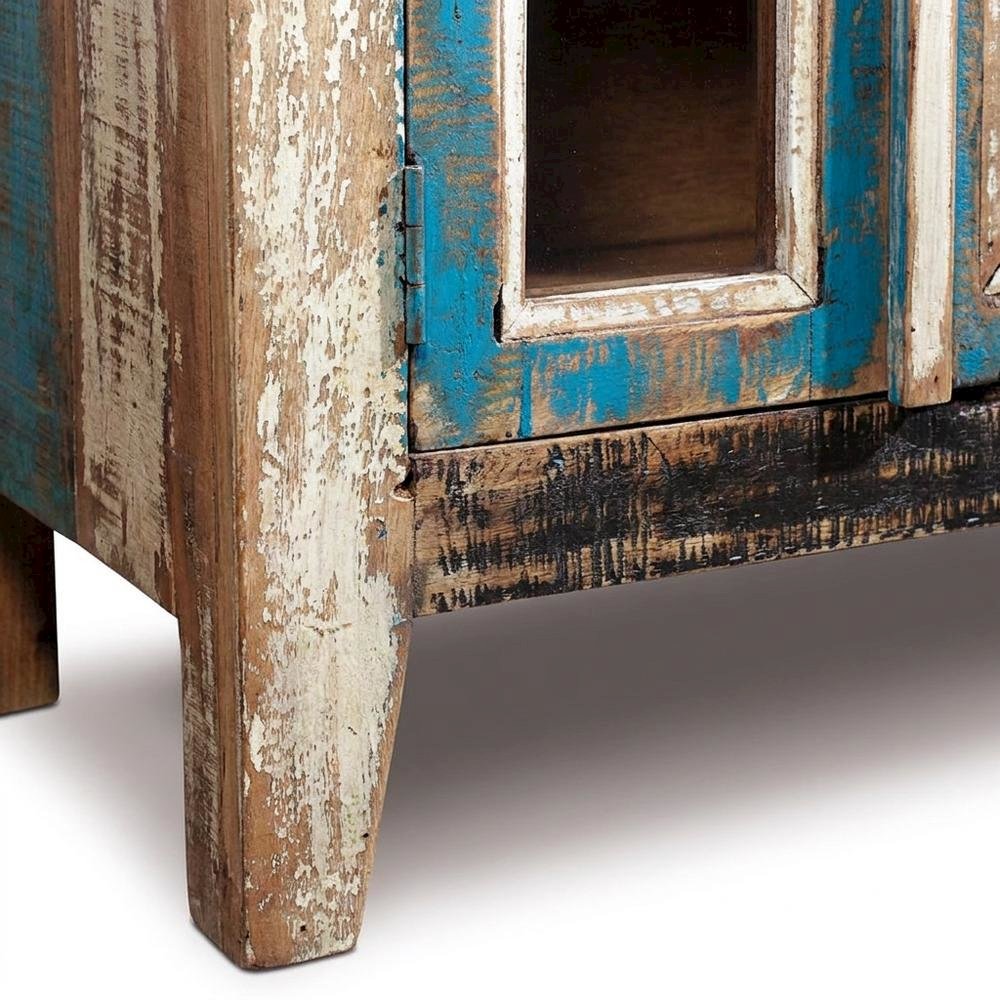 Solid Wood Curio Cabinet with Glass Doors for China Display, Multi Color