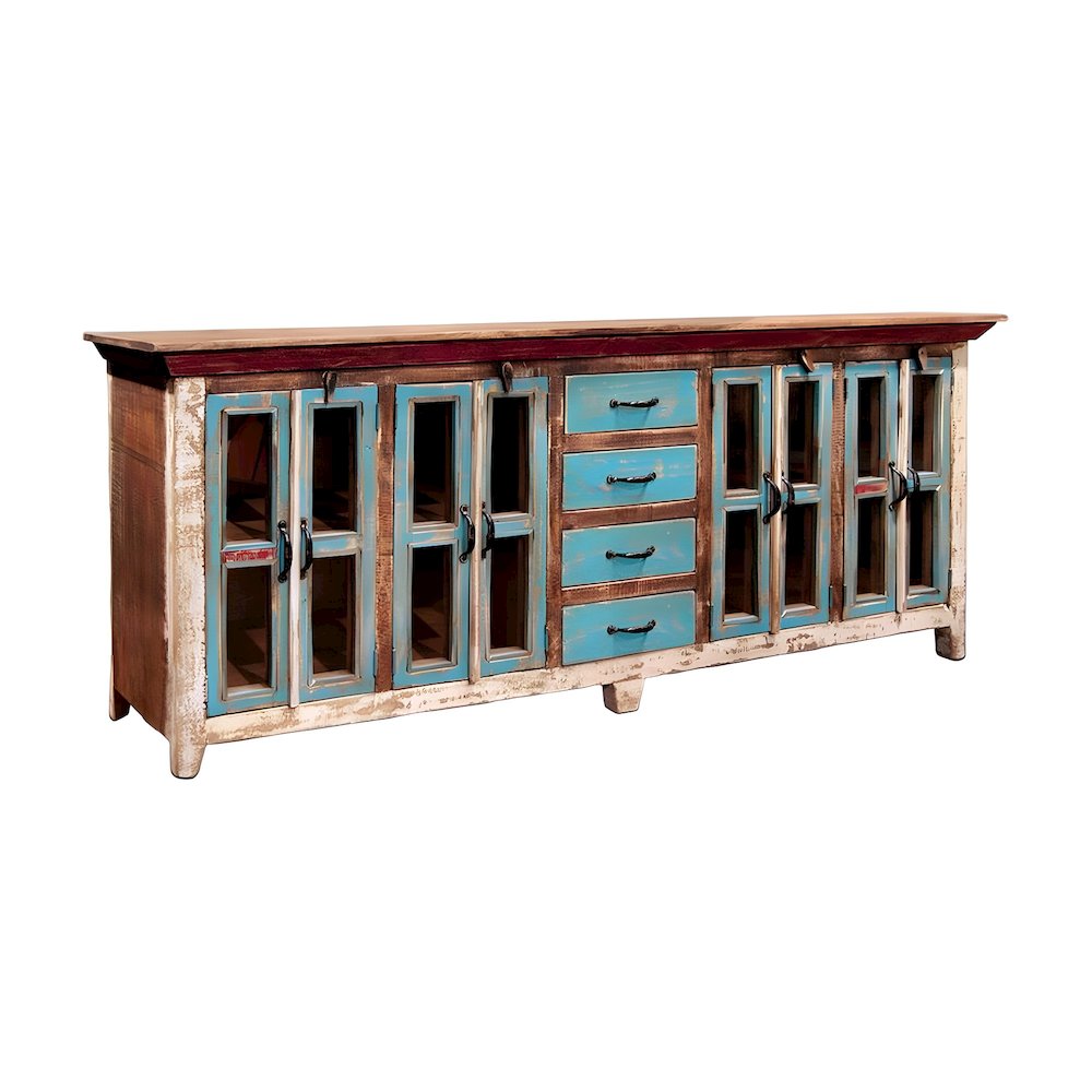 Solid Wood Sideboard Buffet Cabinet Credenza with Storage, multi-color
