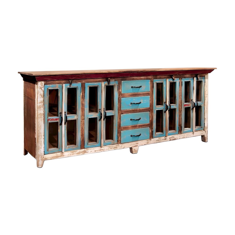 Solid Wood Sideboard Buffet Cabinet Credenza with Storage, multi-color