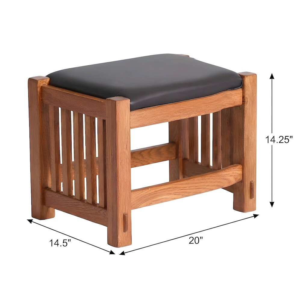 Solid Wood Small Ottoman Foot Stool with Spindles, Michael's Cherry
